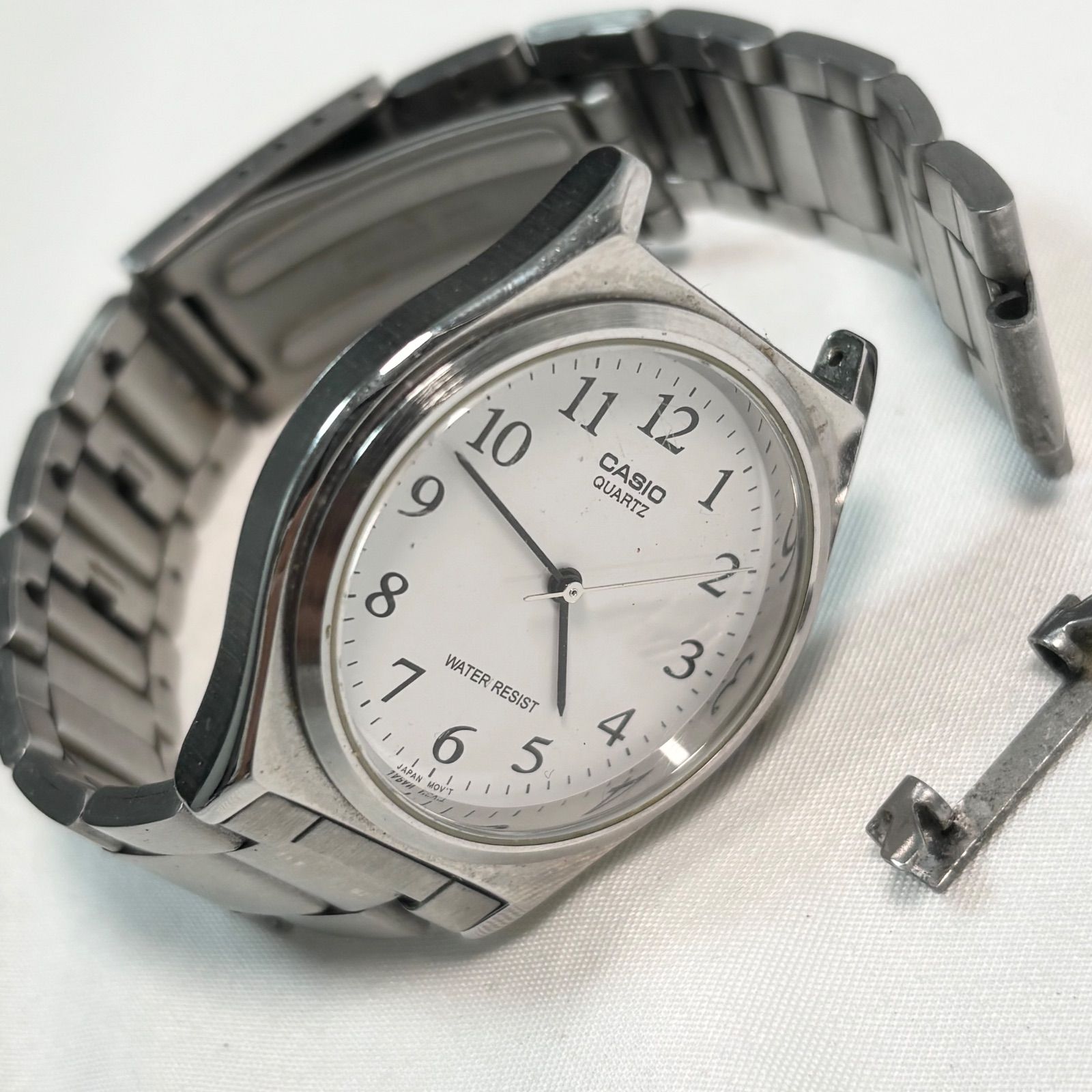 送料無料】【訳あり】CASIO/カシオ/MTP-1130/クォーツ腕時計/ホワイト 