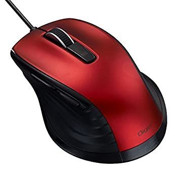 【中古】Digio2 F_line 5ボタンBlue LED マウス 有線 静音 レッド 48409