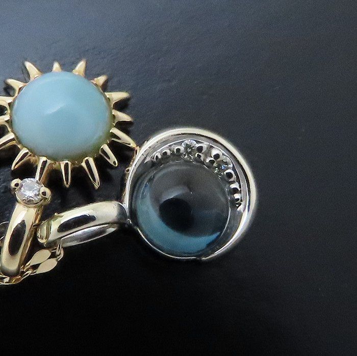 スタージュエリー　ラリマー　ネックレス スタージュエリー「オーシャニック」限定ネックレス、K18WG