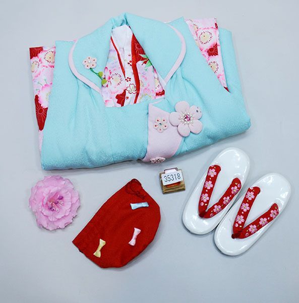 七五三 3才 3歳 三才 三歳 女児 被布着物フルセット 半衿縫い付け済み お仕立て無料 NO35318