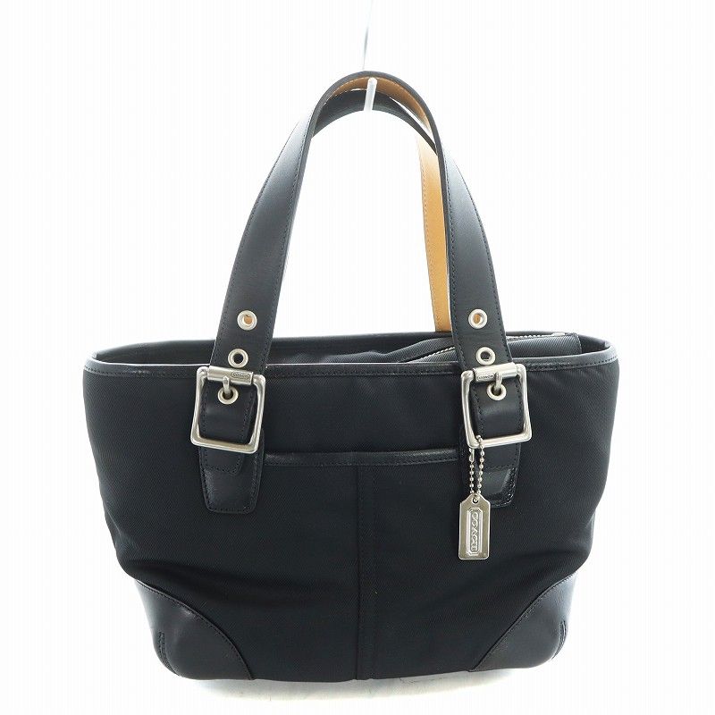 コーチ COACH ハンドバッグ トート ロゴ キャンバス レザー 黒 ブラック 1824 GY18 |MQ