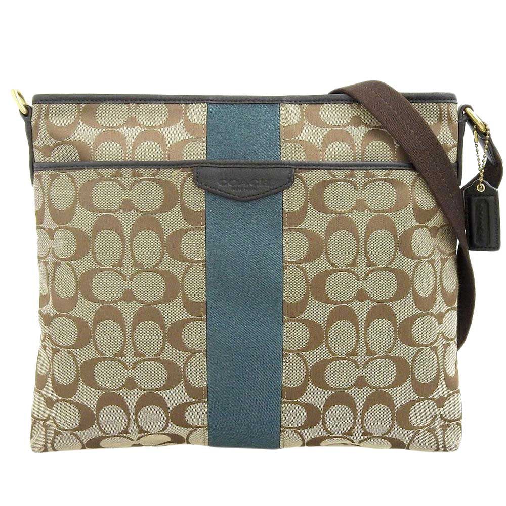 本物保証】 新品同様 コーチ COACH シグネチャー 斜め掛け ショルダー 