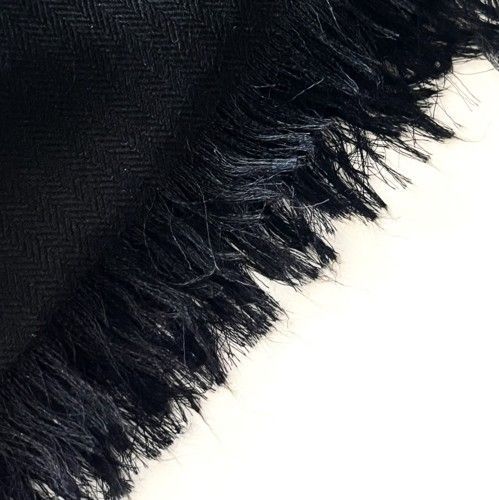 HERMES エルメス 大判 ストール カシミヤ80％ ウール20％ ブラック  