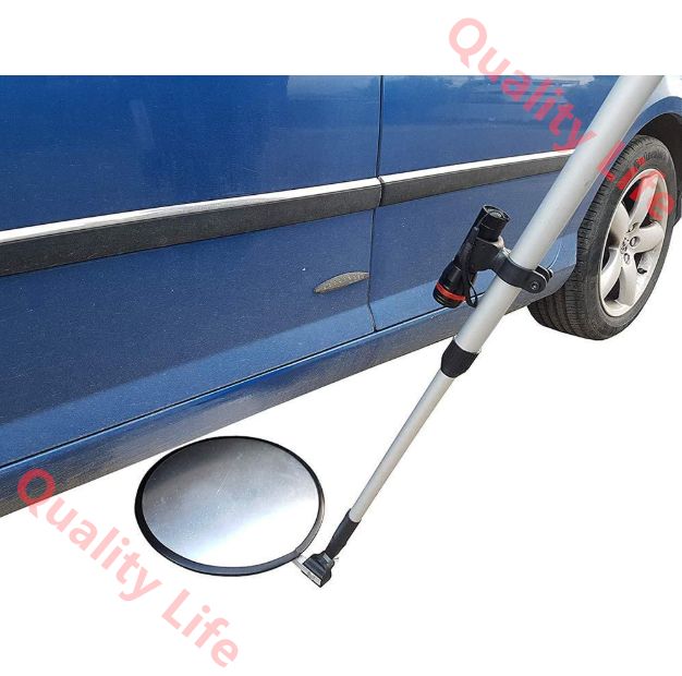 車の点検ミラー 手持ち式の格納式屋根安全点検ミラー アクリル防爆凸面反射鏡 車両の底 シャフト 地下 屋根 天井