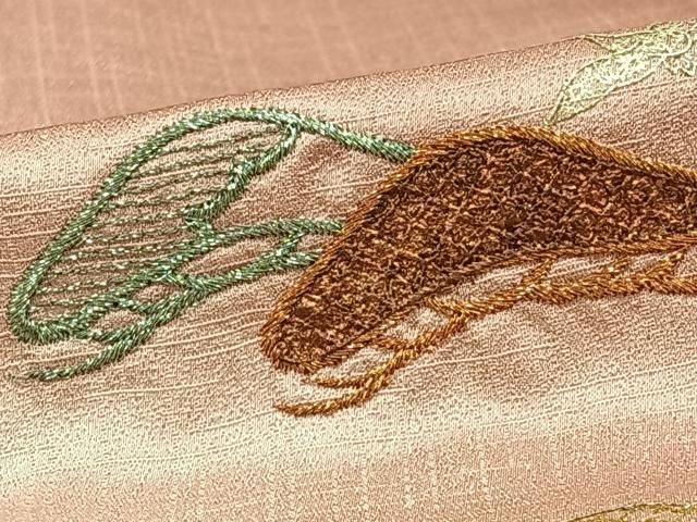 平和屋着物●訪問着　総刺繍　草花文　金銀糸　正絹　逸品　DAAT1512tw 平和屋着物○訪問着 総刺繍 草花文 金銀糸 正絹 逸品 DAAT1512tw