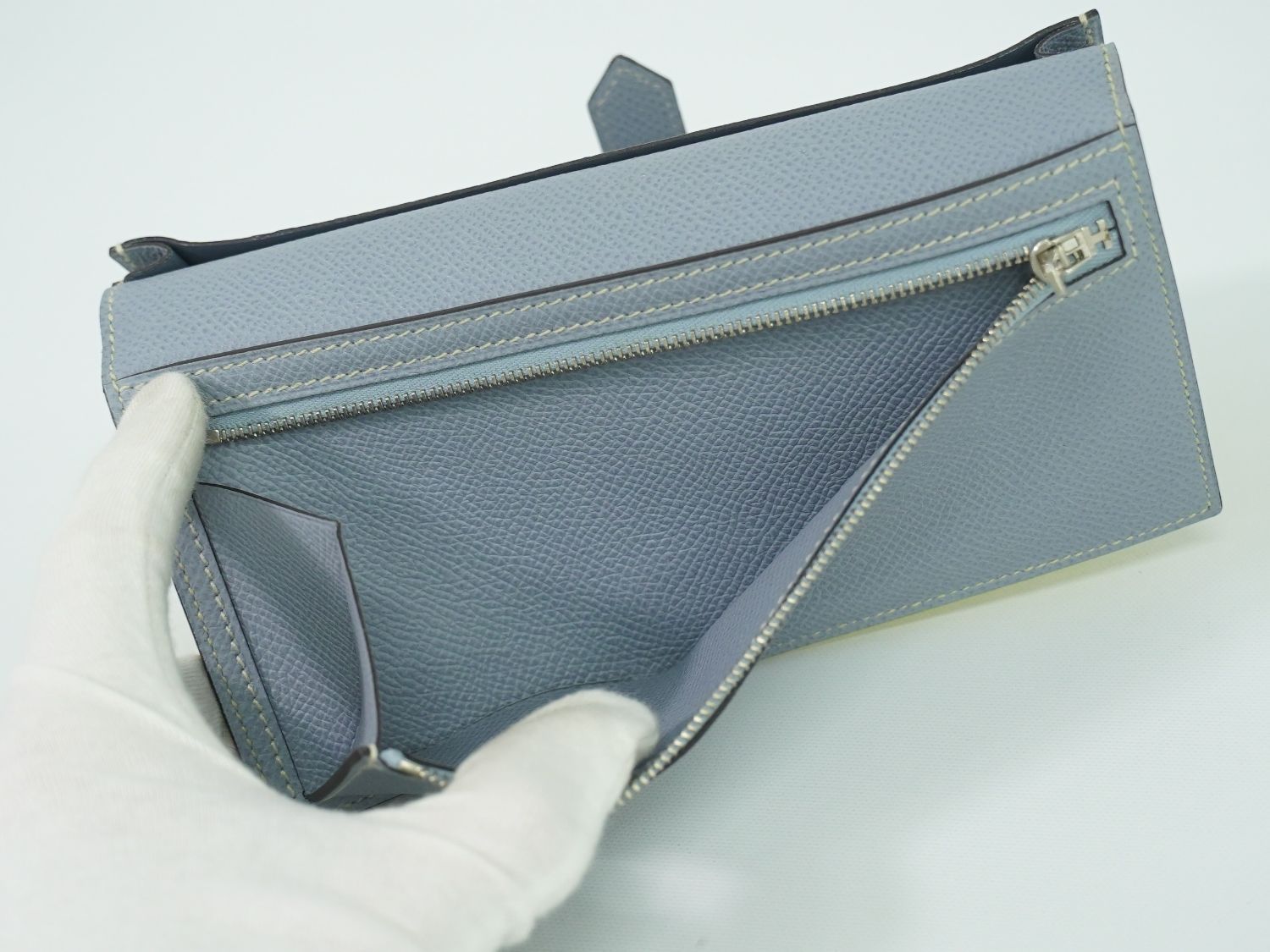 本物 エルメス HERMES ベアンスフレ ヴォーエプソンレザー 長財布 □Q  