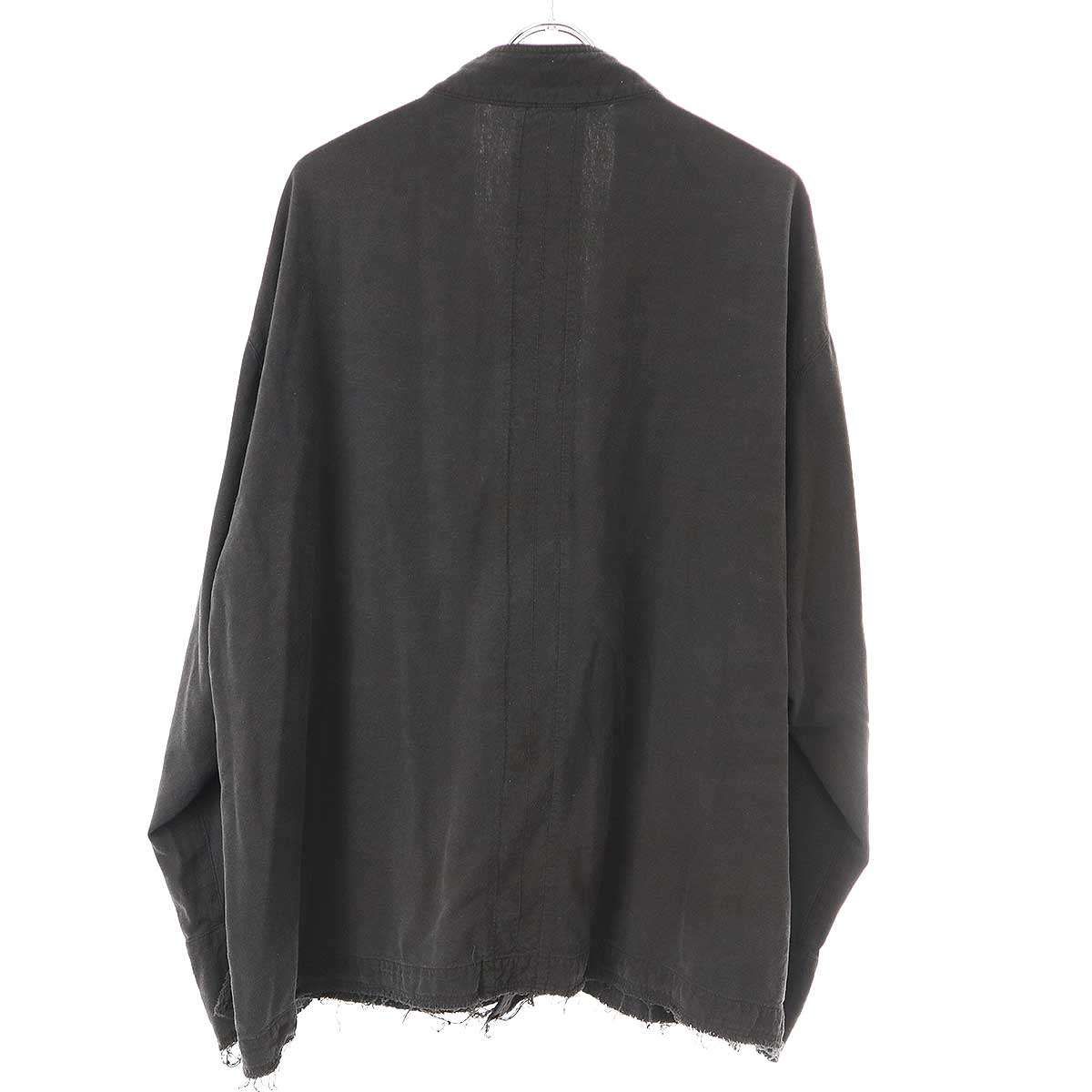 ANCELLM アンセルム 24SS SILK SUEDE COLLARLESS JACKET ネップ加工