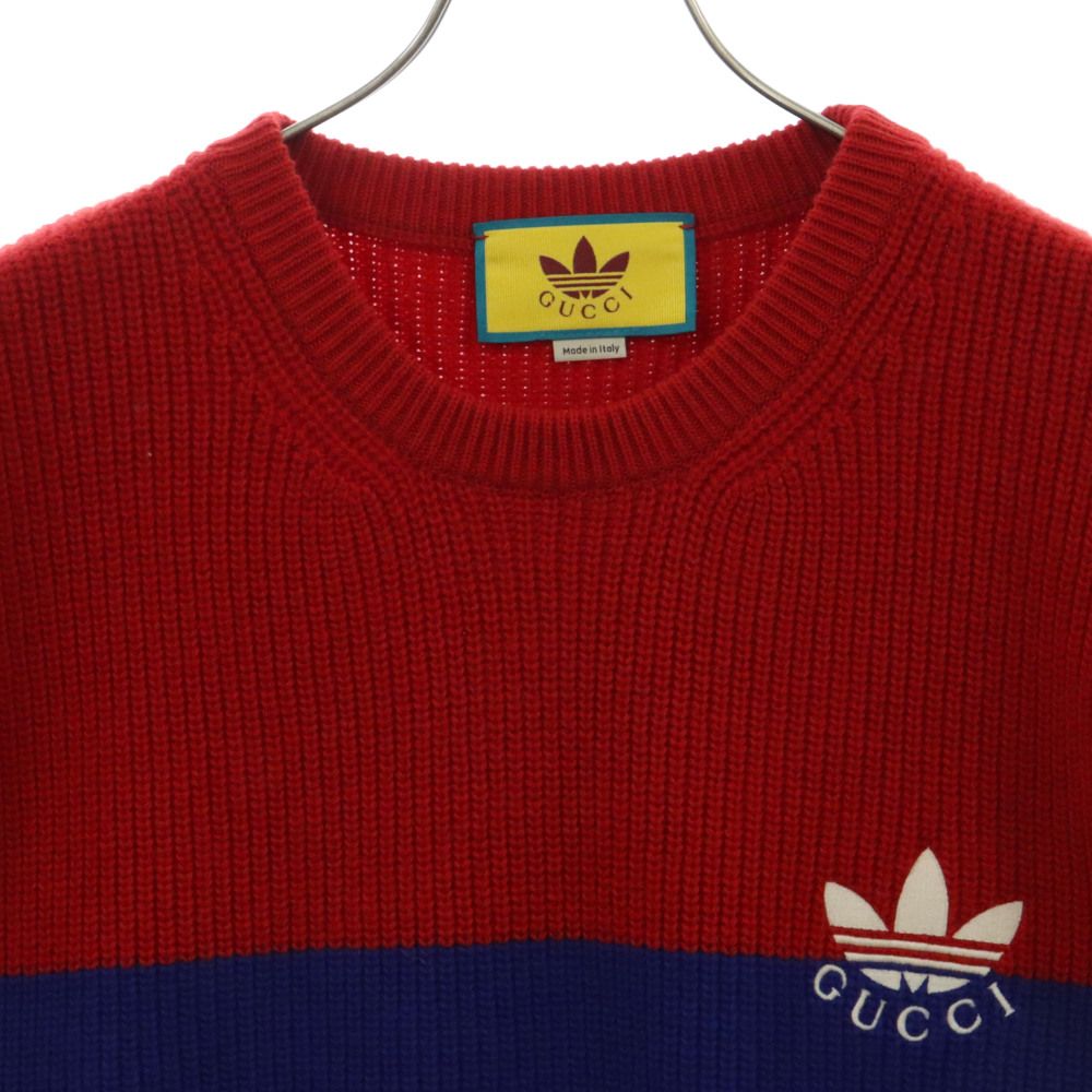 GUCCI (グッチ) × adidas ロゴ刺繍ニットベスト 700449 XKCH7 レッド