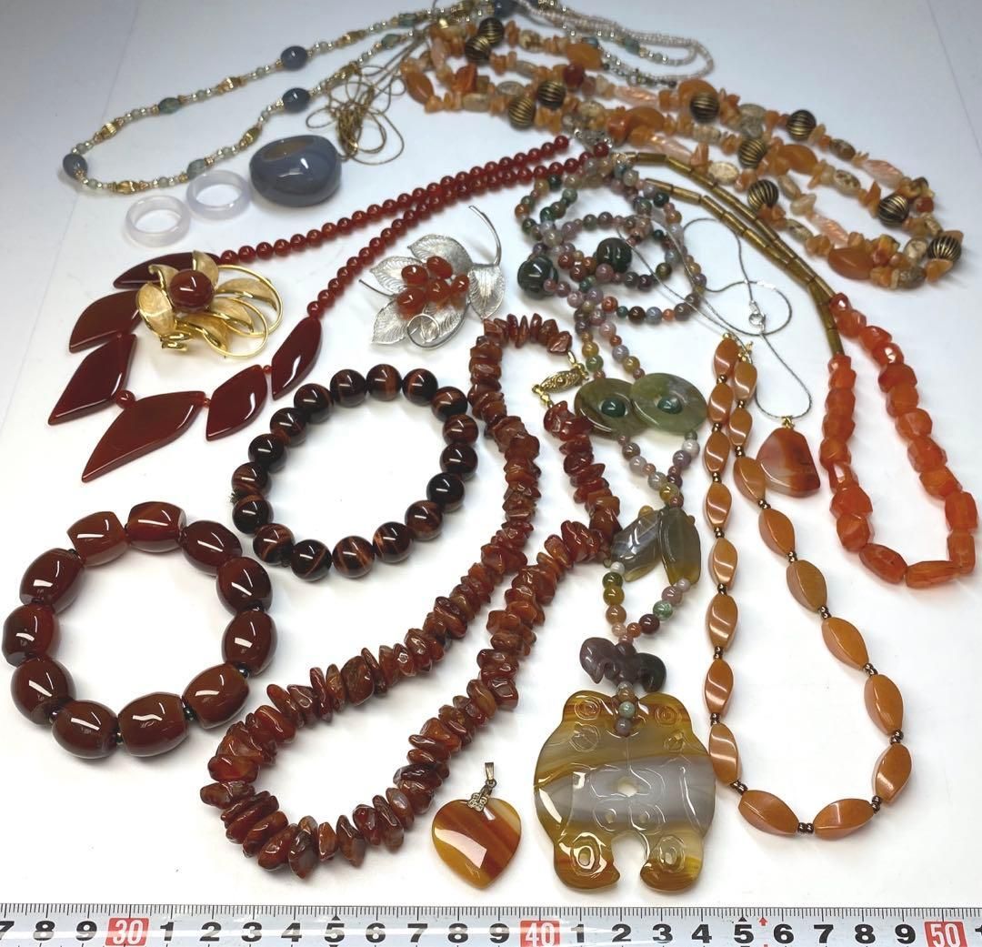 メノウネックレス多数 552g 東Y6-0423ア⑩