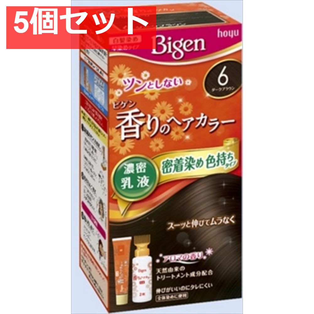 ビゲン 香りのヘアカラー 乳液 6 ダークブラウン 5個セット まとめ売り