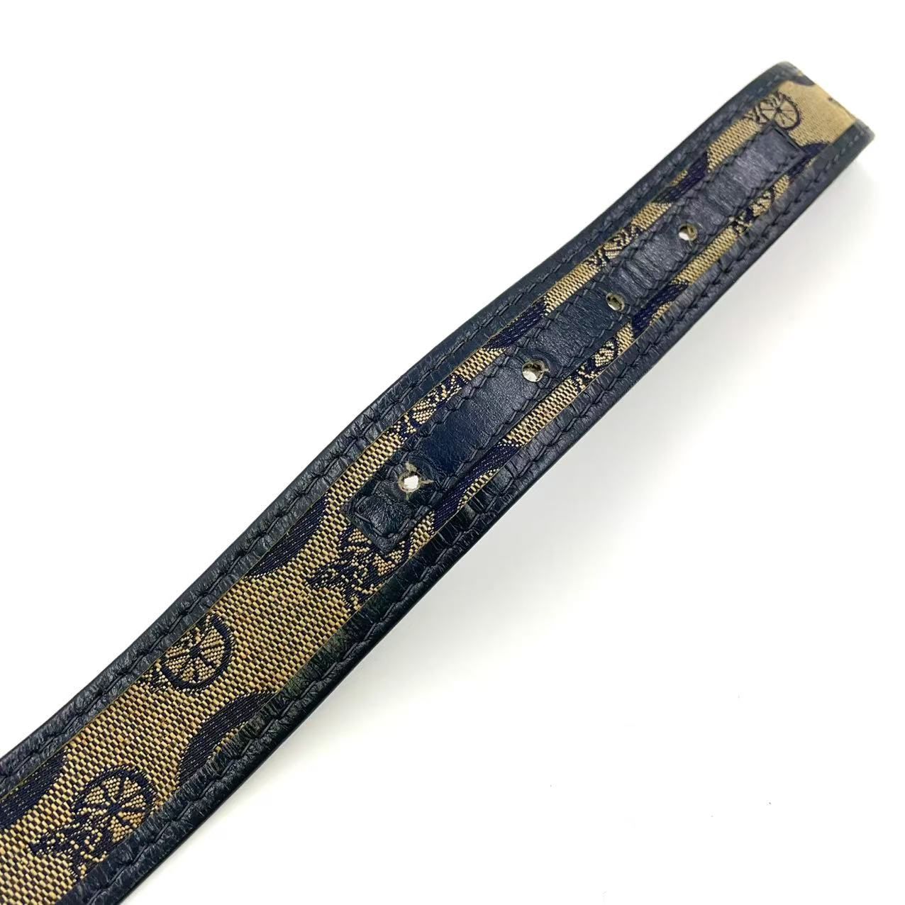 CELINE 馬車 金具付き バックル ヴィンテージ レザー×キャンバス