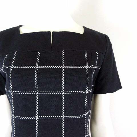 クレージュ courreges ワンピース 半袖 ブロックチェック柄
