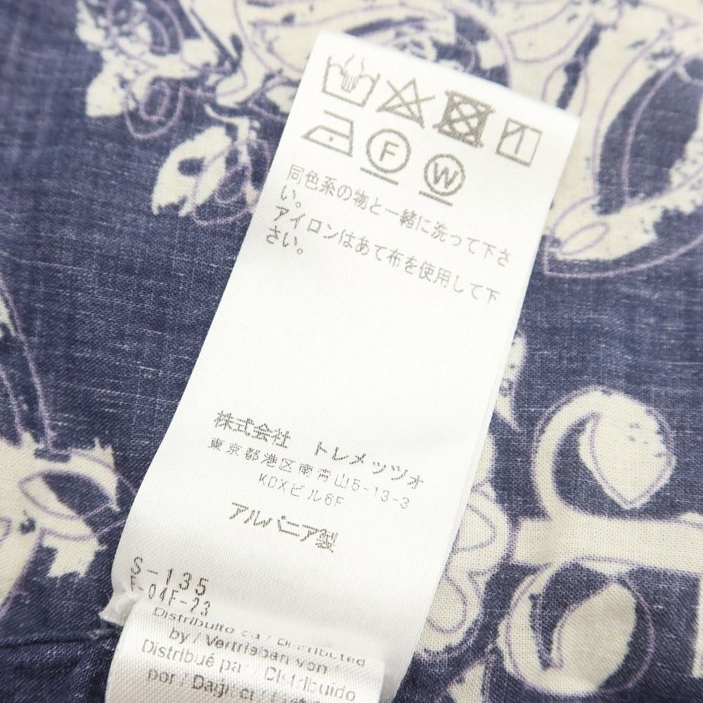 【中古】バグッタ Bagutta コットン フラワー柄 カジュアルシャツ ネイビーxベージュ【サイズ38】【メンズ】-6