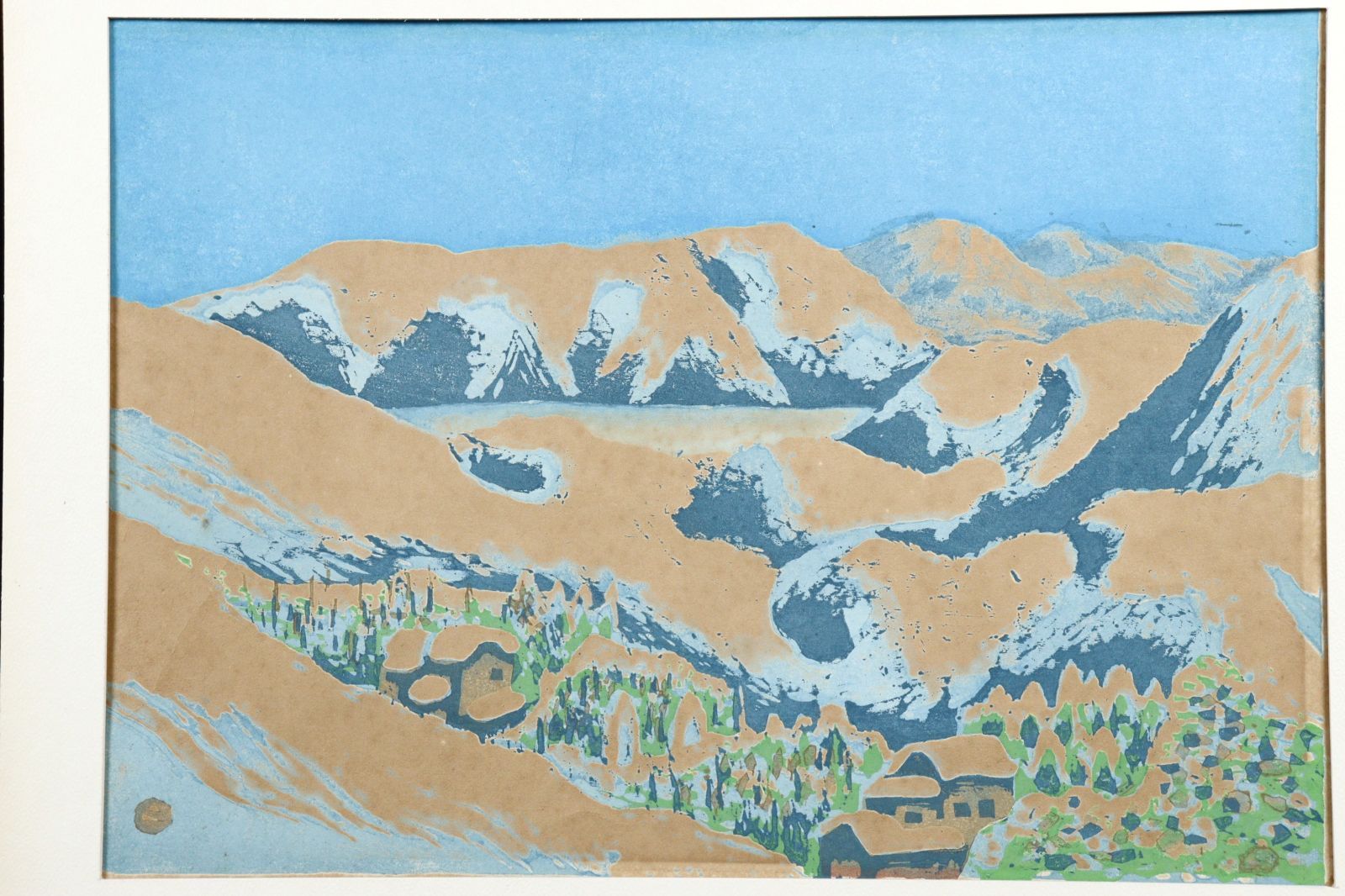 畦地梅太郎 「志賀高原ビワ池」 木版画 唐物 骨董 古美術 楾 B181.2