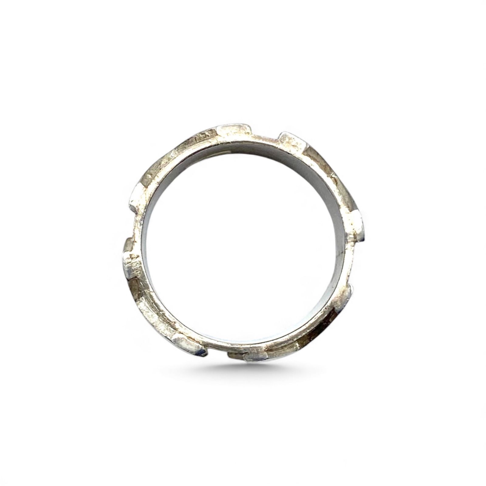 立体的なデザイン】クロス Silver 刻印 90s Vintage Ring シルバー