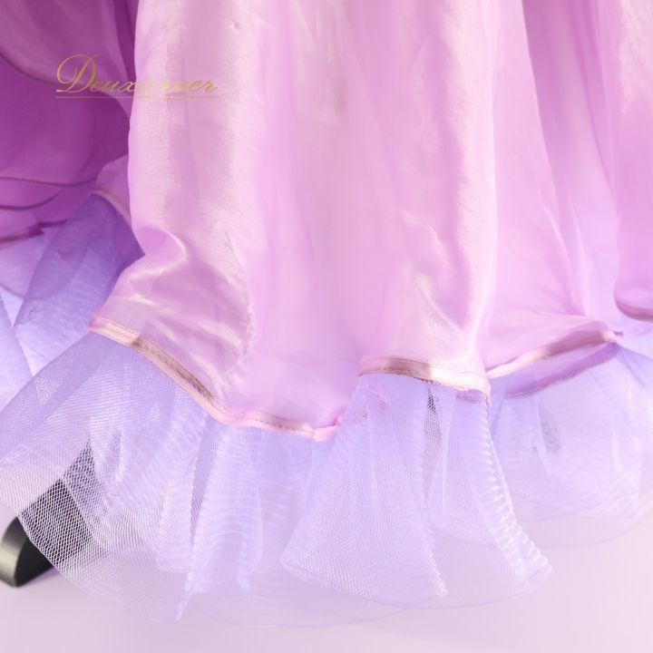 社交ダンス 衣装 スタンダードドレス スタンダード ドレス ワンピース デモ 競技 ダンス パーティ フロート ラベンダー パープル系 スカート ふんわり 女性らしい 柔らかい デザイン シンプル かわいい 競技用 ダンス衣装 パーティードレス