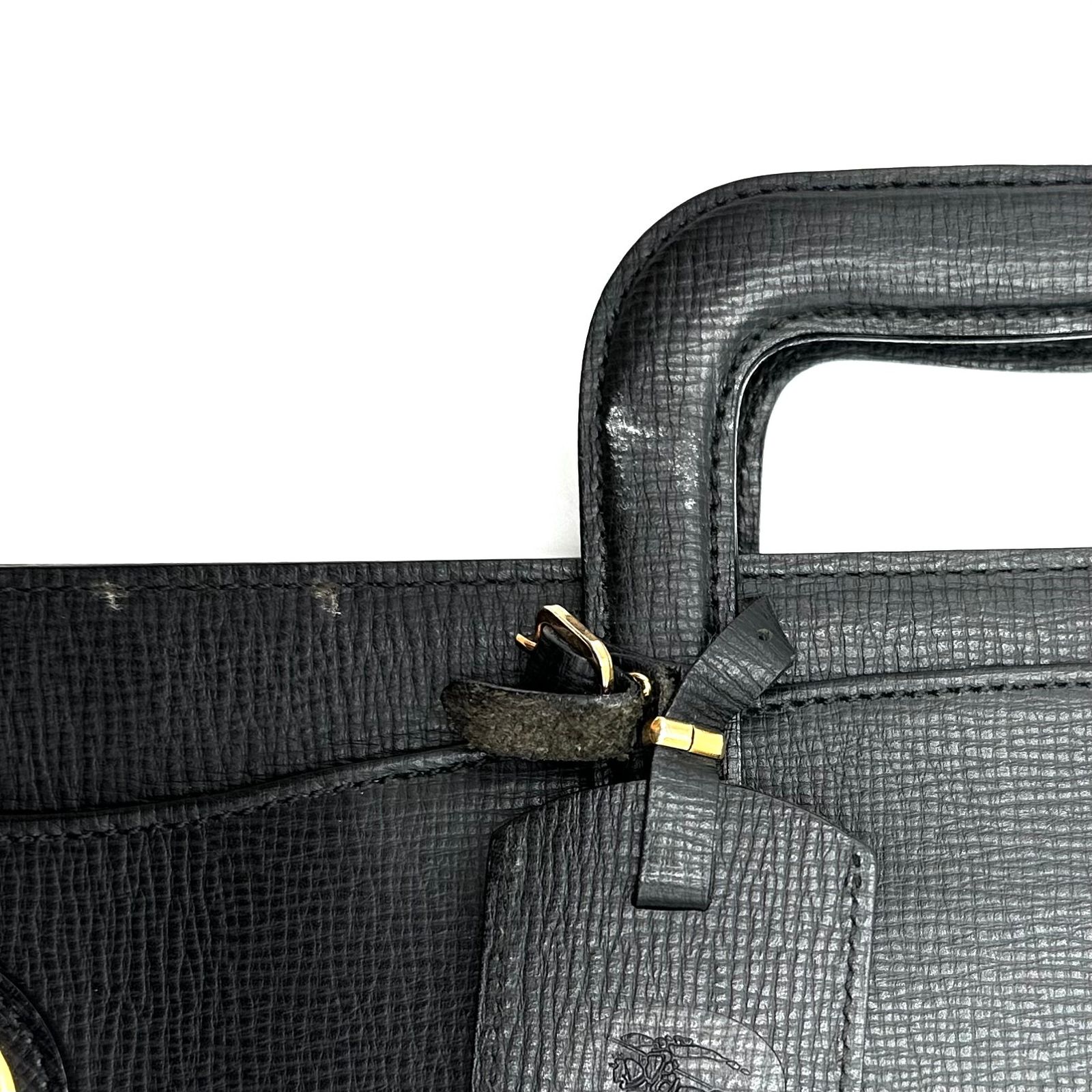 A4可 極美品 BURBERRY レザー 2way ショルダーバッグ ブラック 美品