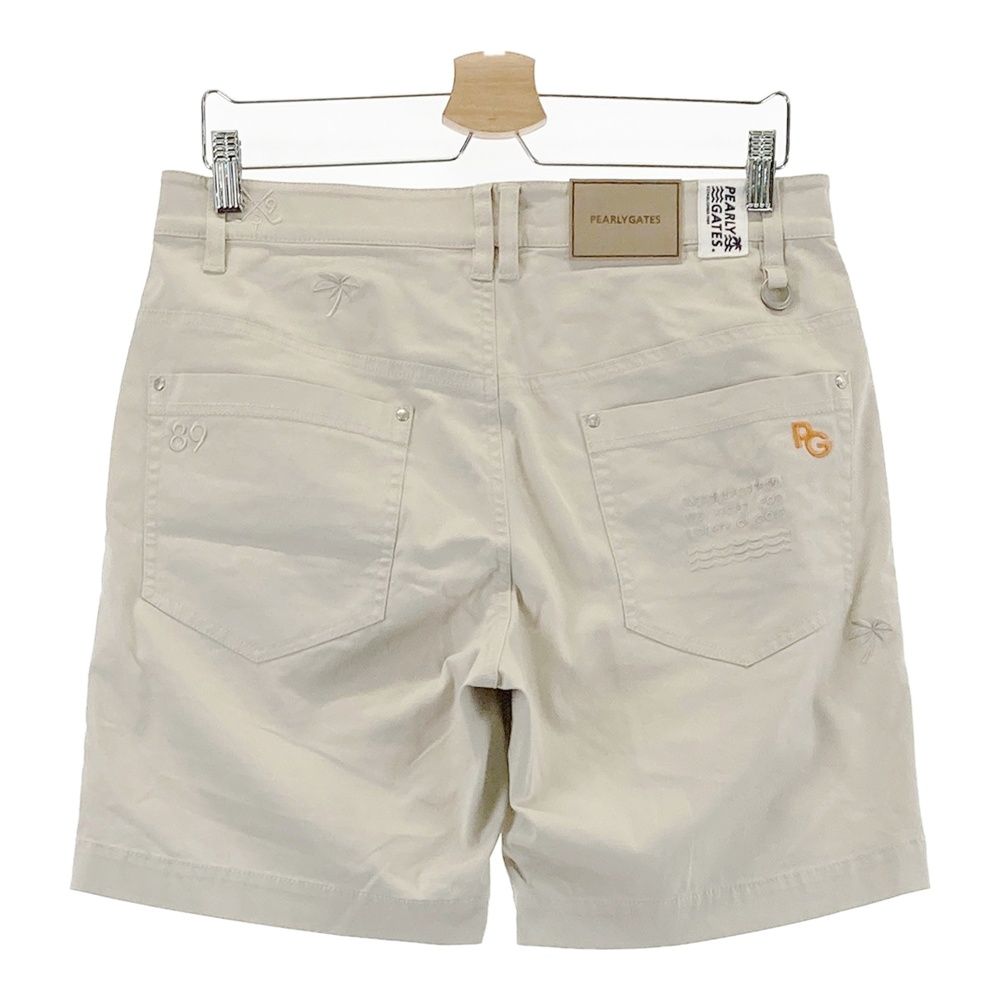 サイズ 4 PEARLY GATES パーリーゲイツ モデル バック刺繍 ストレッチハーフパンツ ベージュ系 240101533250 ゴルフウェア メンズ ストスト LLC-HASEGAWATOSO_COM