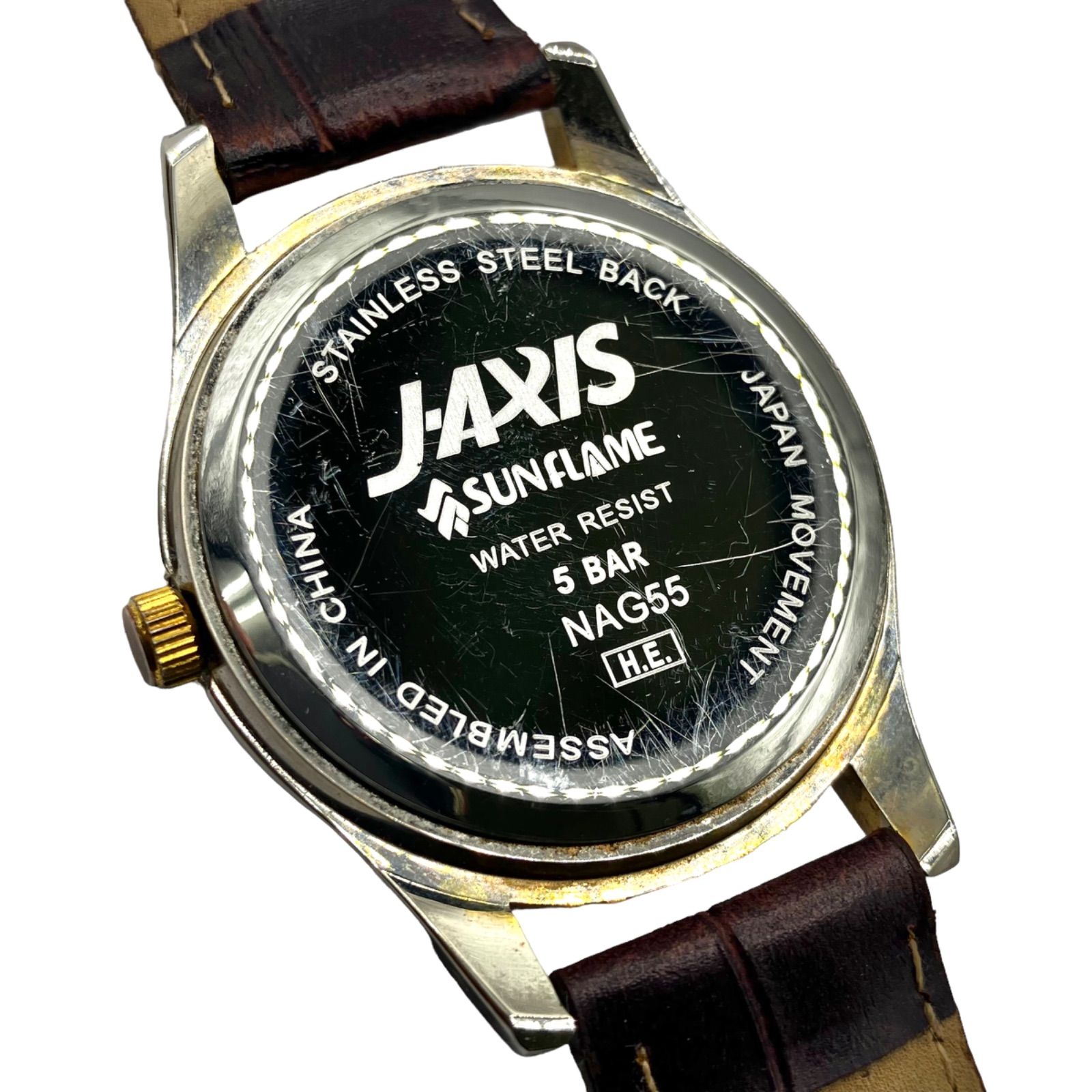 時計 yama シンプルデザイン⭐️サンフレイム 】 NAG55-G J-AXIS メンズ