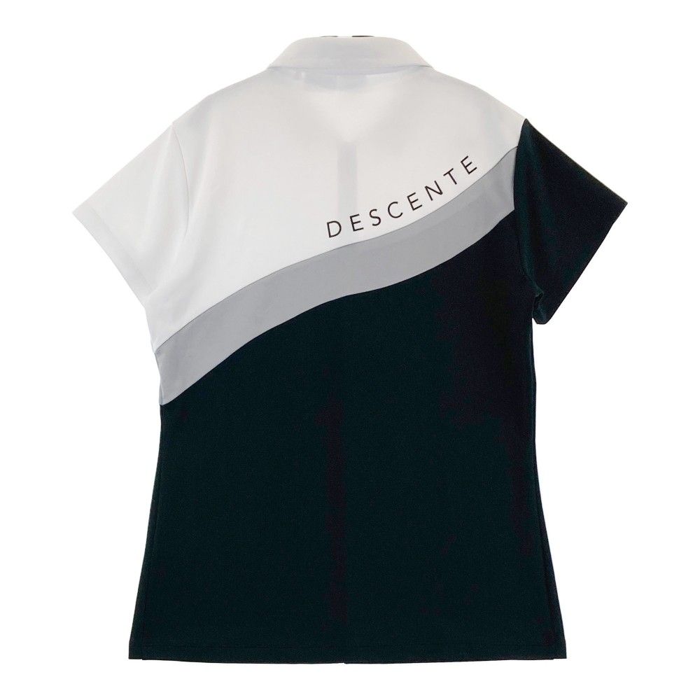 サイズ：L DESCENTE GOLF デサントゴルフ  ハーフジップ 半袖ポロシャツ  ブルー系 [240101499963] ゴルフウェア メンズ ストスト BRIEFING GOLF DESCENTE デサントゴルフ ハーフジップ 半袖