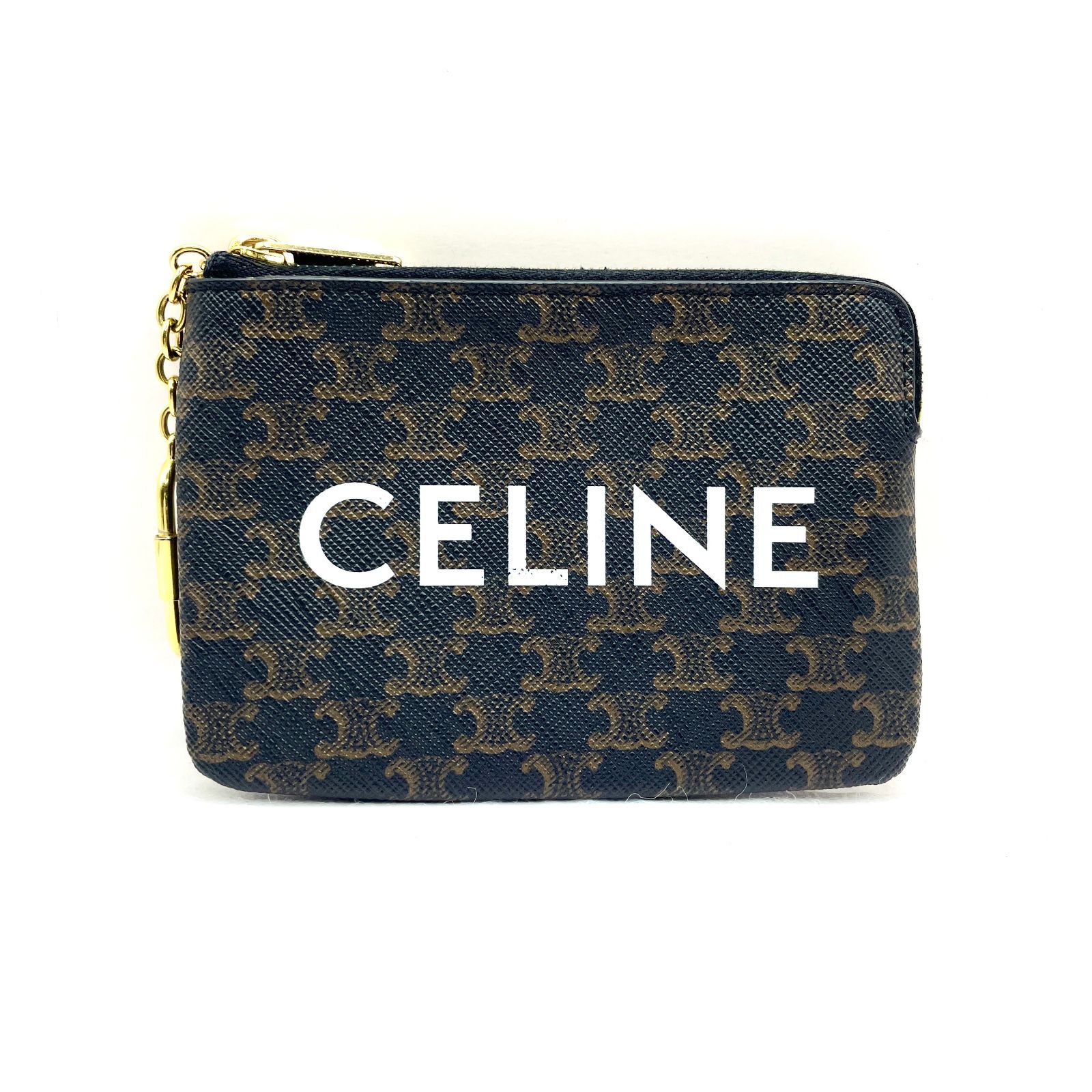 397】超極美品 CELINE/セリーヌ トリオンフ マカダム柄 小銭入れ 