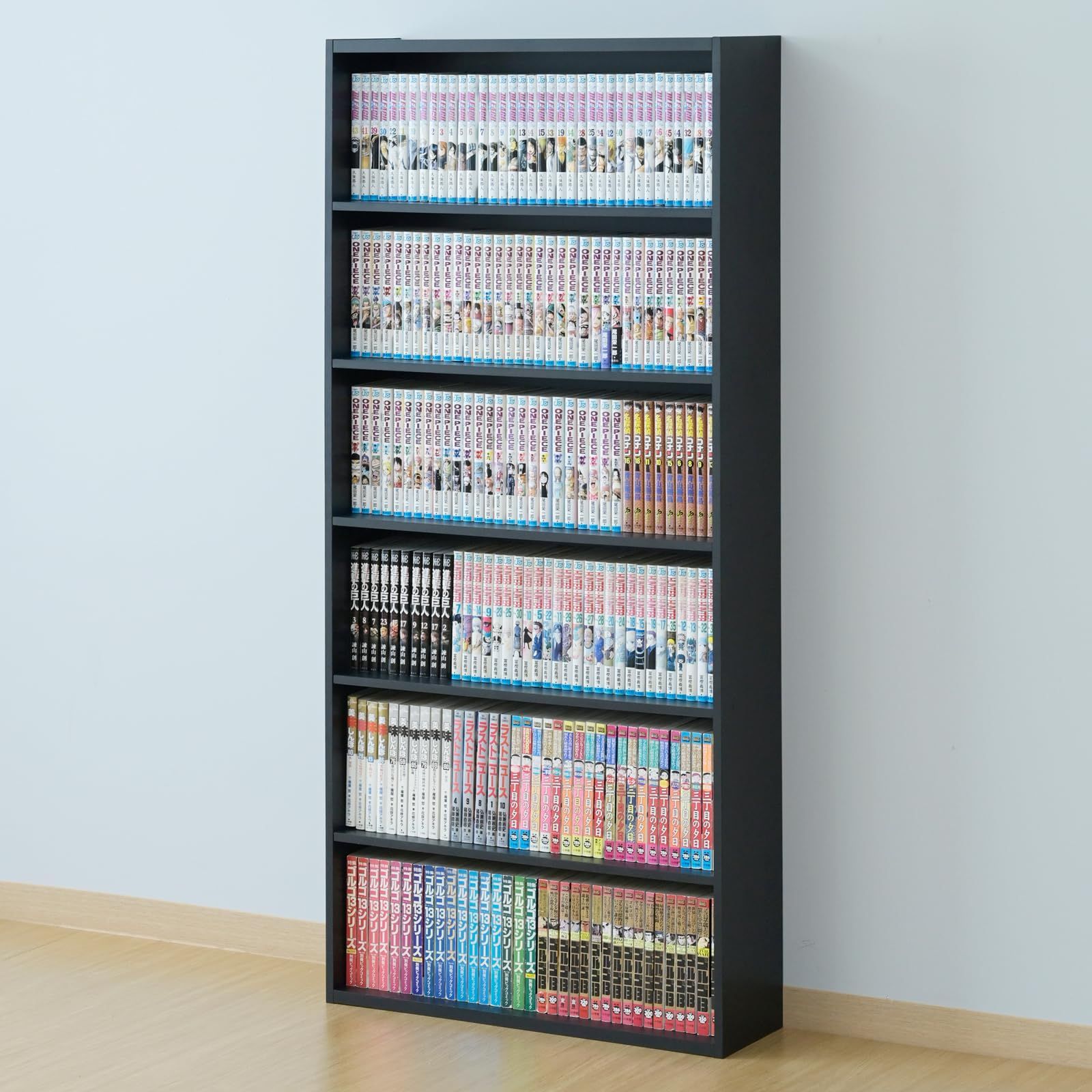 本棚 (回転式本棚) 絵本棚 天然木 漫画 ブックシェルフ (5段) 本棚 天井