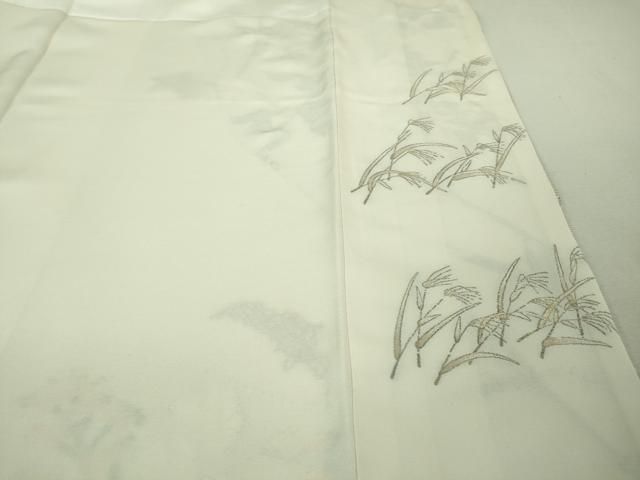 平和屋本店□極上 本加賀友禅作家 由水煌人 訪問着 寿光織 加賀草花文  