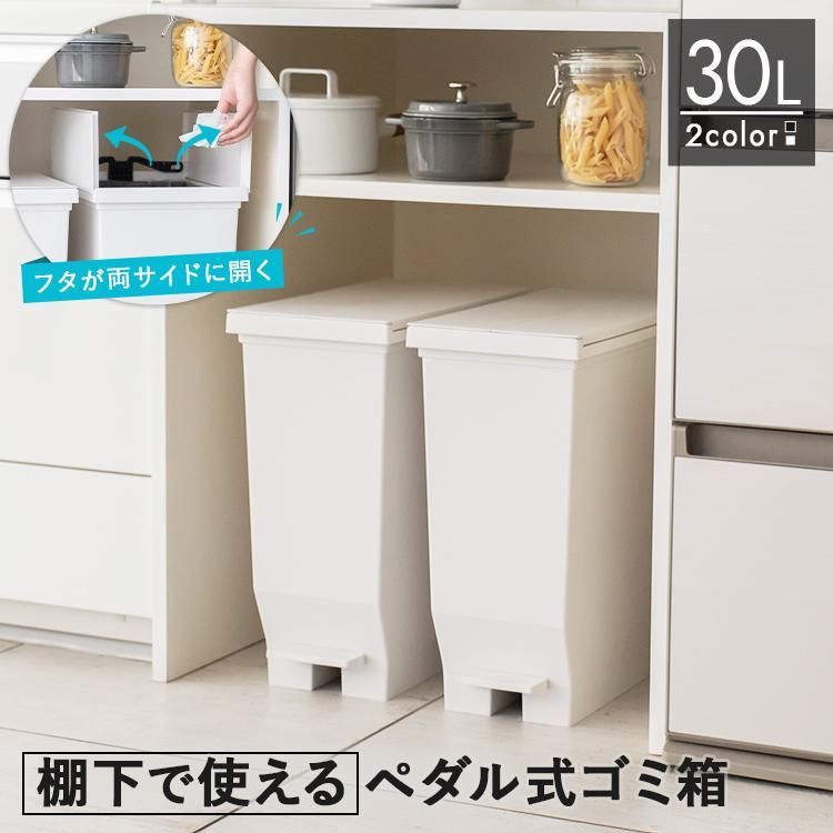 【送料無料】ゴミ箱 おしゃれ 【ZIP!】 紹介 分別 キッチン 30リットル ダストボックス 棚下 ペダル スリム アスベル 30l 45リットル のゴミ袋対応 ごみ箱 大容量 蓋付き