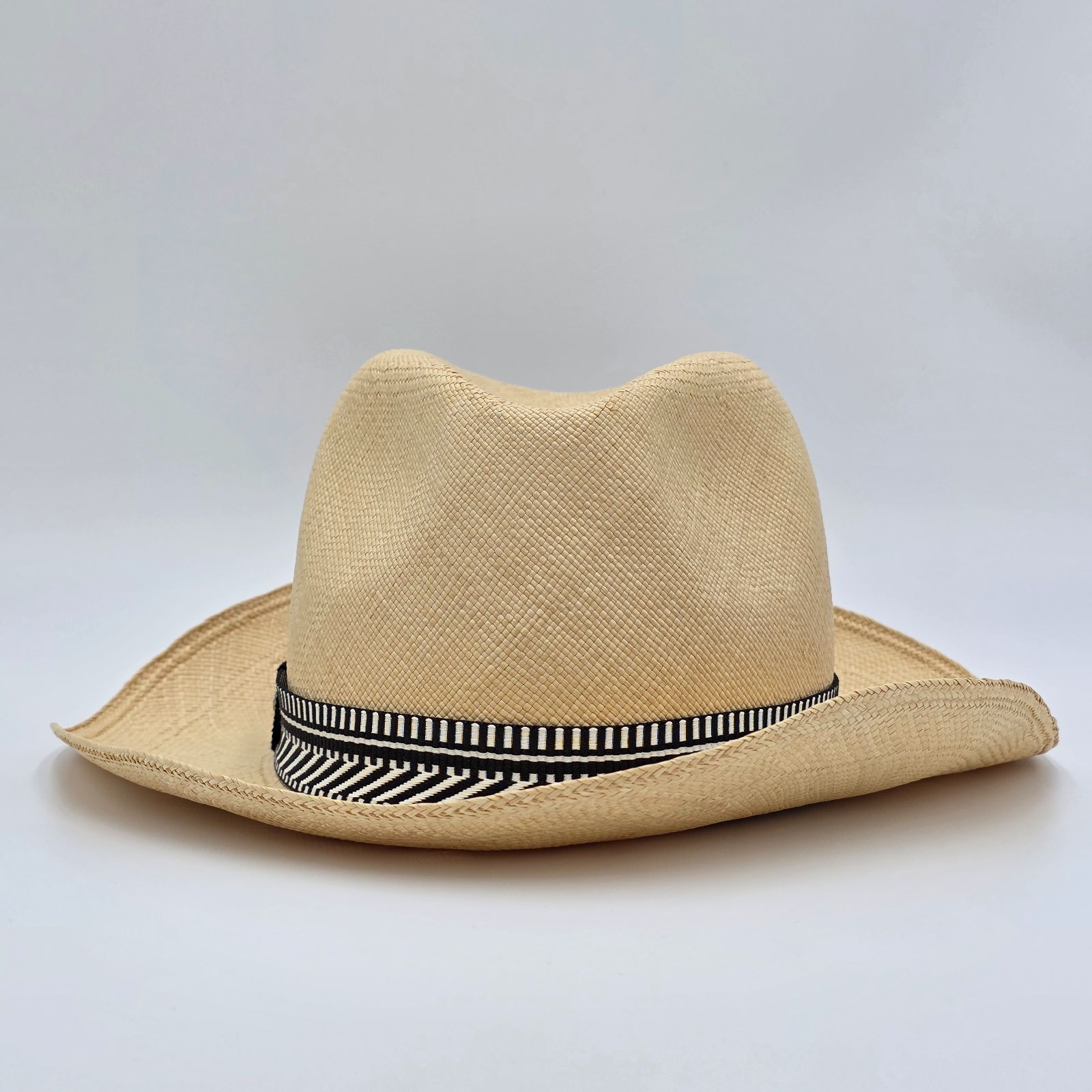 エルメス　セリエボタン　パナマハット 中古／C】HERMÈS セリエボタン パナマハット56 訳アリ美品