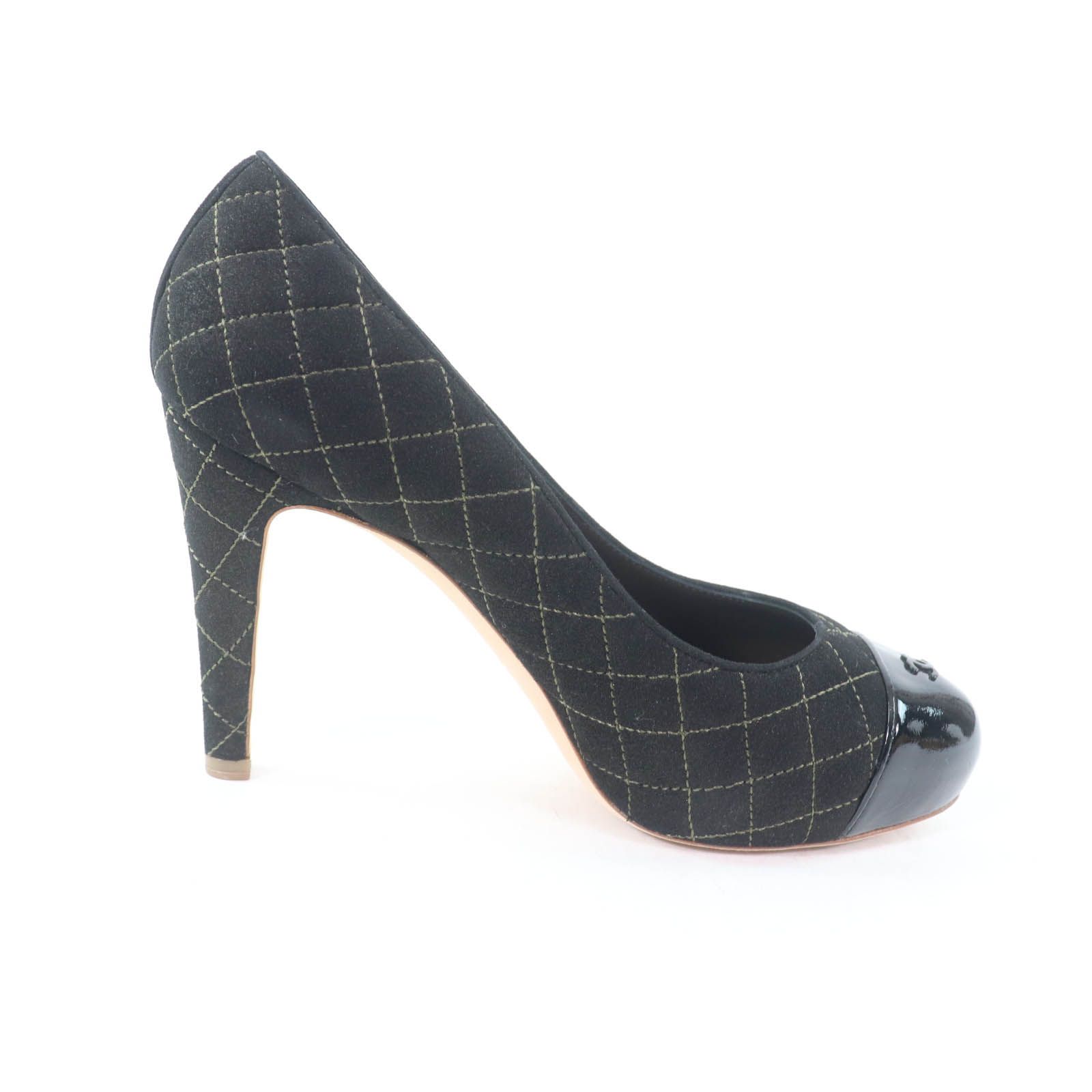 【極美品】シャネル　ココマークパンプス　マトラッセ　黒　キルティング　ハイヒール 極美品】シャネルココマークパンプスマトラッセ黒キルティングハイヒール
