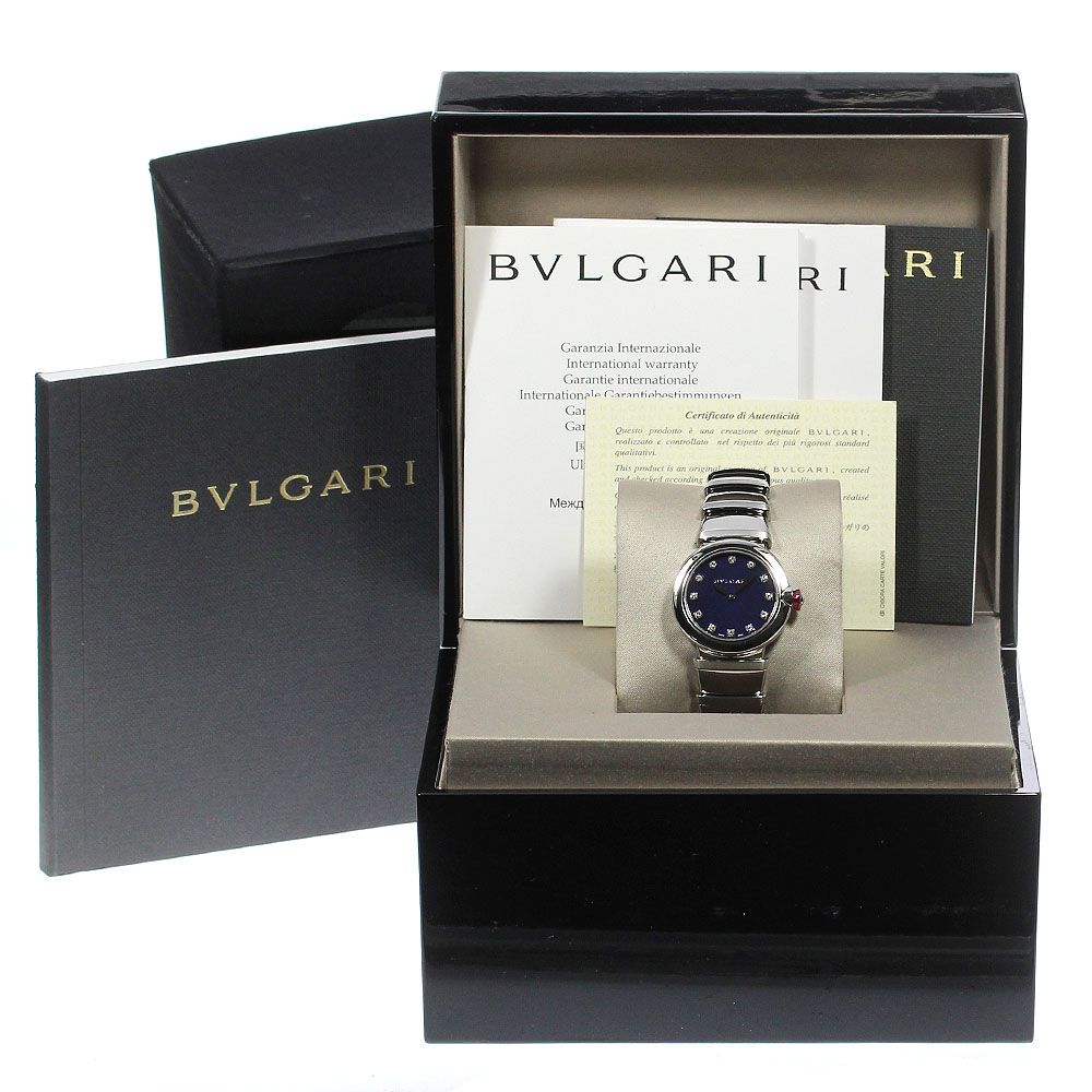 ブルガリ BVLGARI LU28S ルチェア 12Pダイヤ クォーツ レディース美品 ...