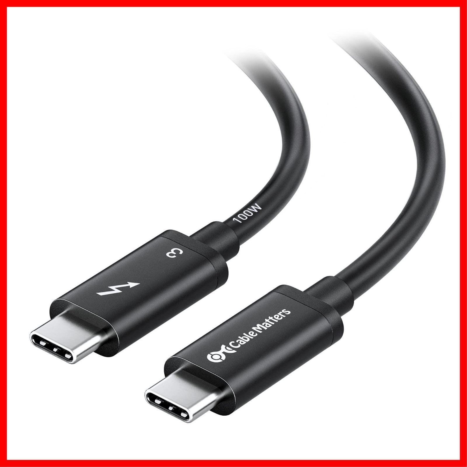 Thunderbolt 3 ケーブル 2m USB PD 100W対応 40Gbps USB-C - USB-C