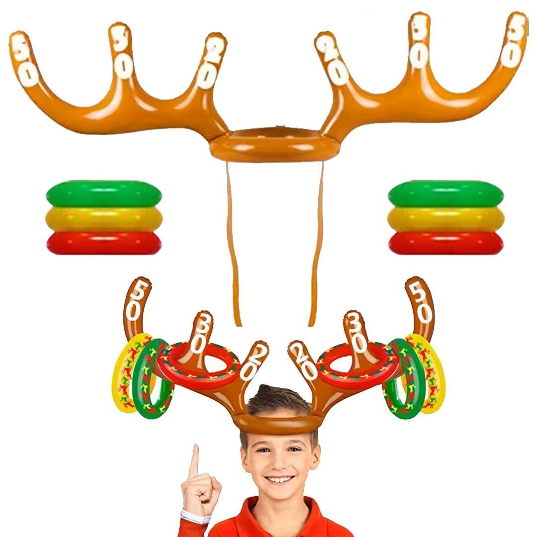 クリスマス　バルーン　おもちゃ　トナカイ　子供　大人　コスプレ　輪投げ Amazon.co.jp: 空気注入式 投げゲーム トナカイ 輪投げ型 角バルーン