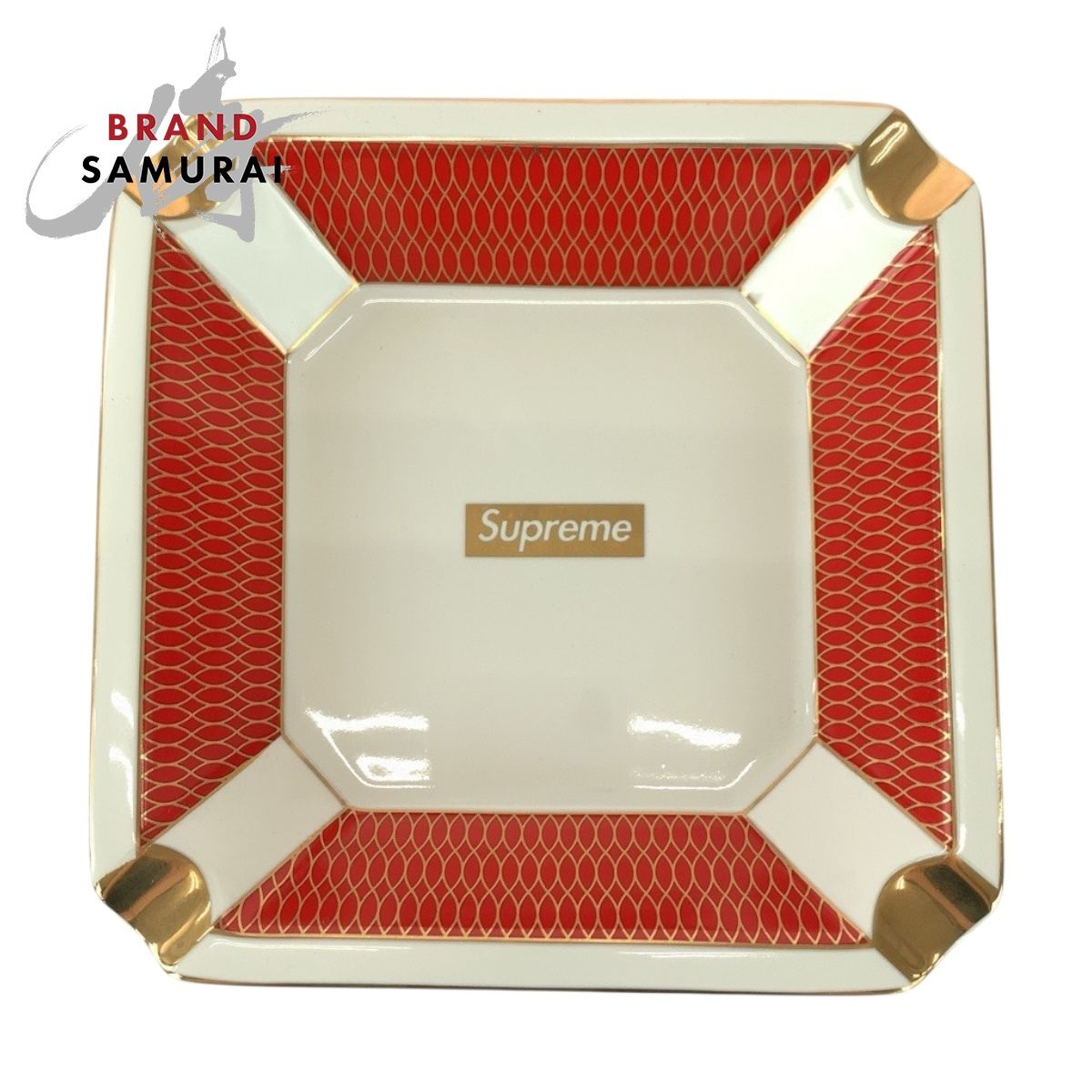 Supreme シュプリーム 22AW Small Ashtray レッド ホワイト ガラス 灰皿 アッシュトレイ メンズ 505542