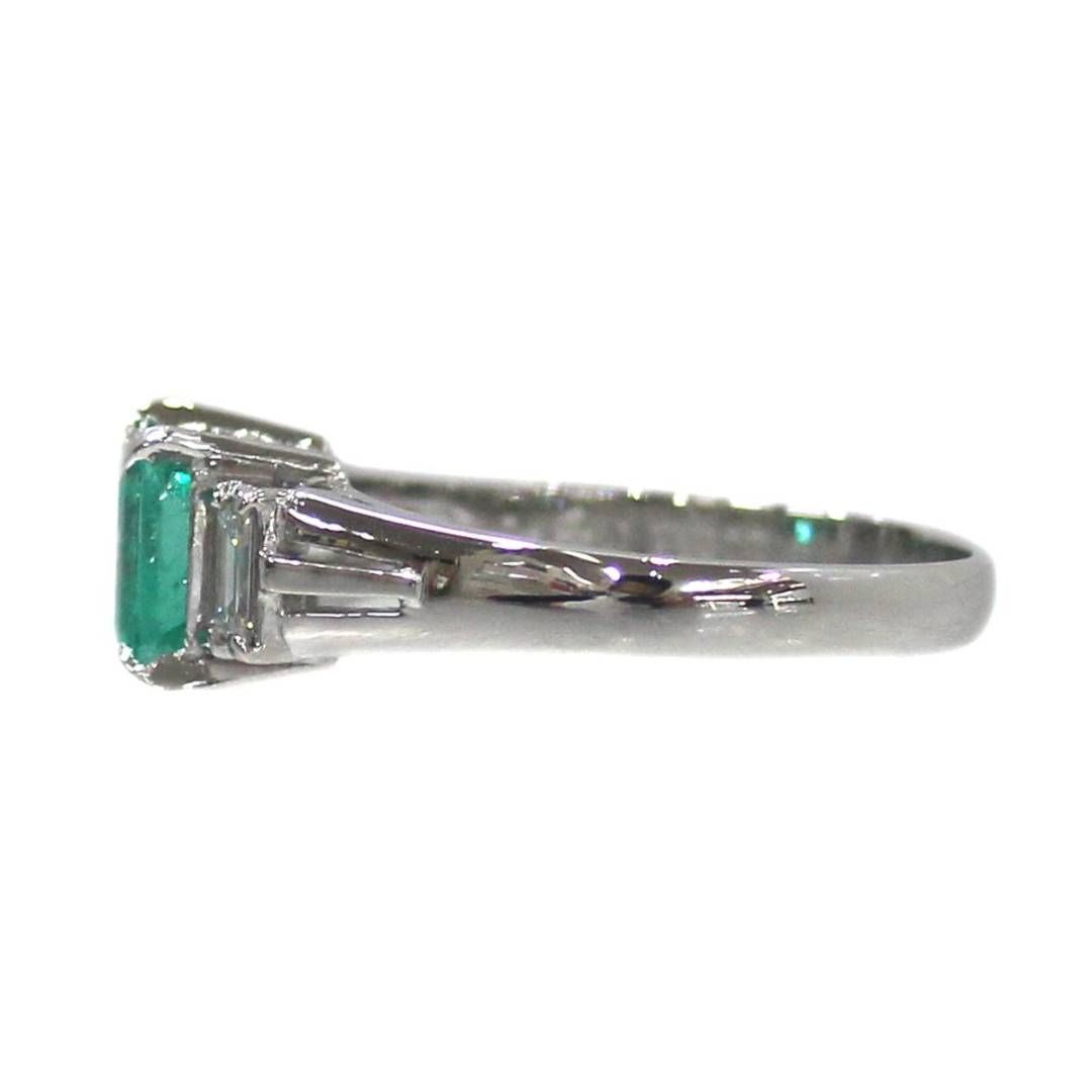 Pt900 エメラルド ダイヤモンドリング エメラルド1.20ct ダイヤモンド 