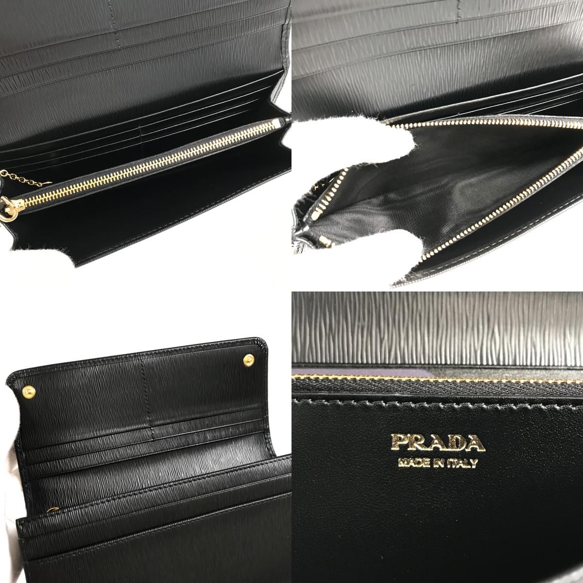 プラダ PRADA サフィアーノ パスケース付 長財布 1MH132 ブラック