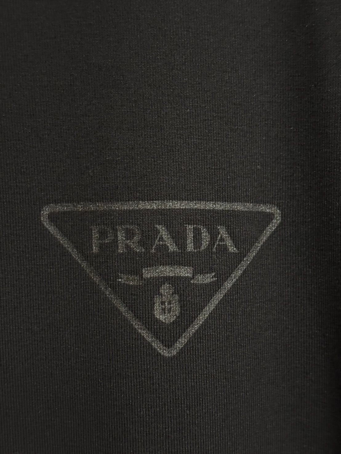PRADA プラダ トライアングル ロゴ 黒 ブラック 長袖 Tシャツ ロンT