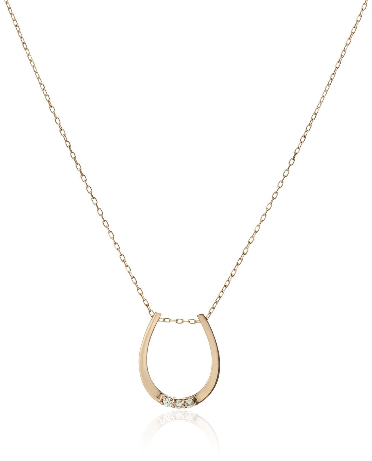 人気商品 ディーコレクション D-COLLECTION K10ピンクゴールドダイヤモンド ホースシューネックレス 0.02ct DN11066PG-