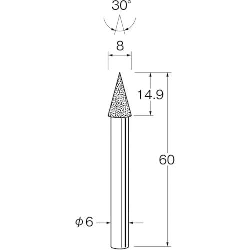 【新品・2営業日で発送】日本精密機械工作 リューター 軸付電着ダイヤモンド砥石D4658 (D4658 8895)