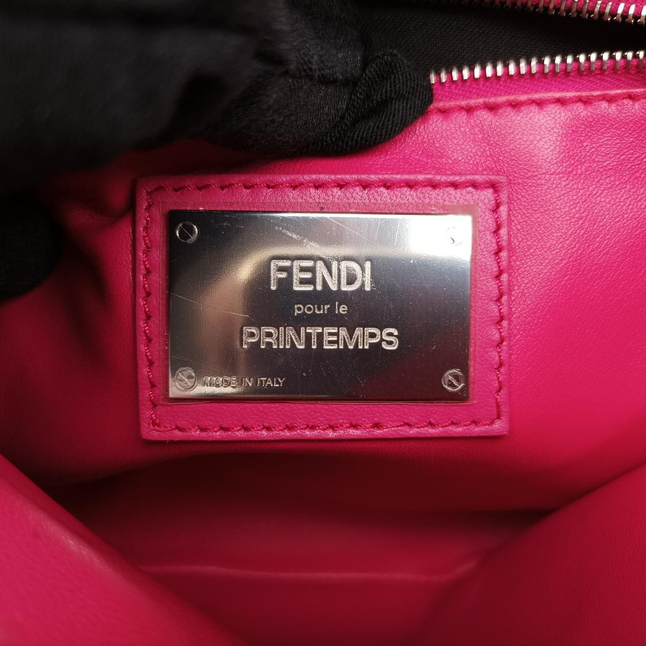 フェンディFendiピーカブー ミニピンク×マルチ