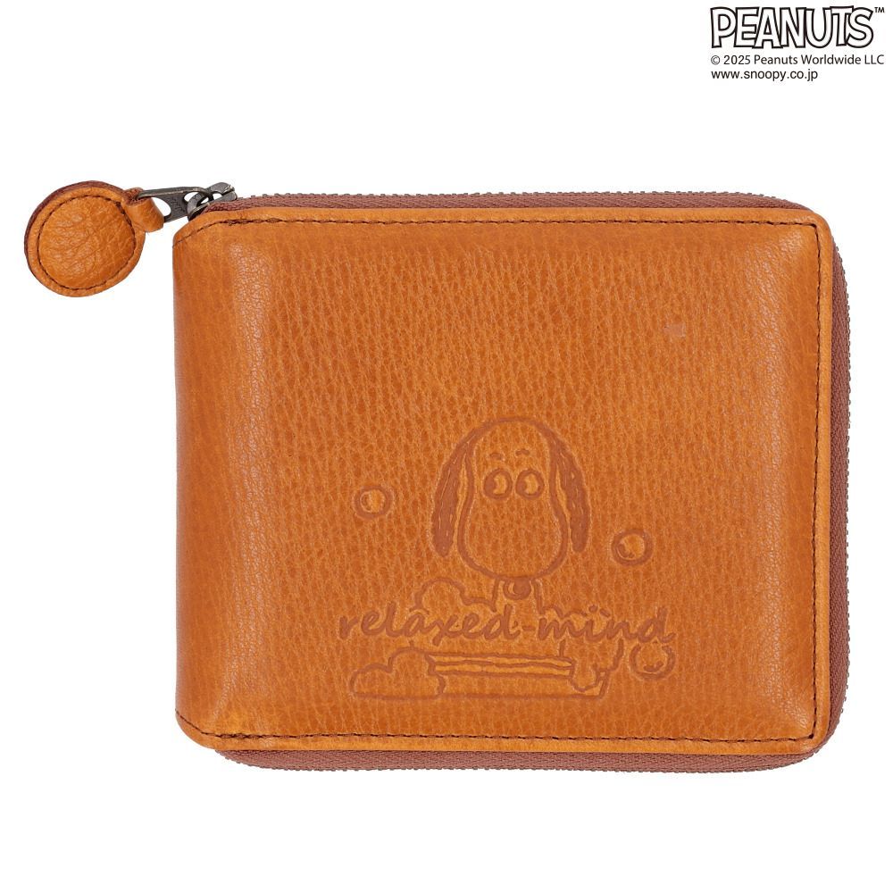 ☆ ORANGE ☆ PEANUTS relaxed mind 二つ折り財布 スヌーピー