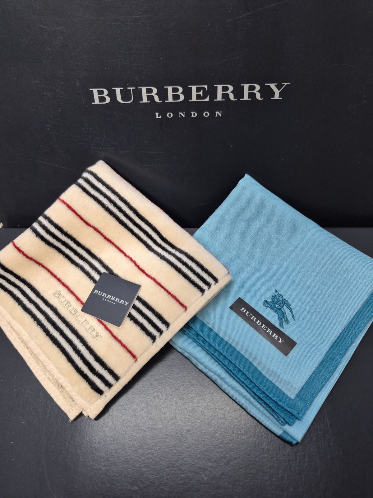 BURBERRY 2枚組 バーバリー ハンカチ セット Burberry 大判