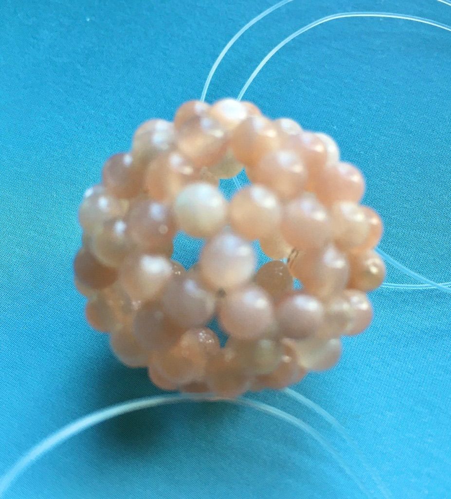 神聖幾何学フラーレン 4mmサンストーン 認定クリエイター作 宇宙