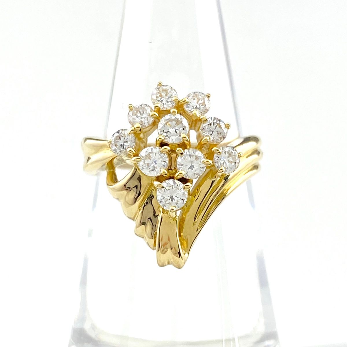 ジュネ Jeunet メレダイヤ デザインリング YG イエローゴールド 指輪  