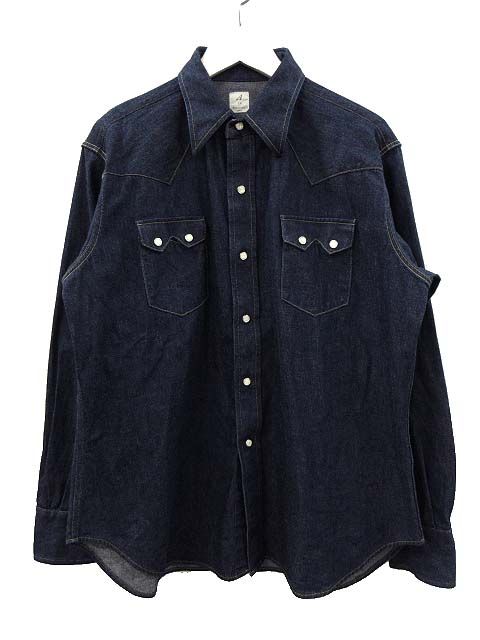アナトミカ ANATOMICA デニム ウエスタンシャツ インディゴ 濃紺 XL