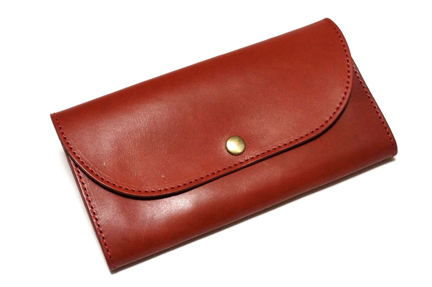 スタイル ベルト belt店 SKY DARTS TOCHIGI LEATHER とちぎ革 長財布 栃木レザー フラップ ロングウォレット こだわりの 天然皮革仕様 牛革 レッド レッド