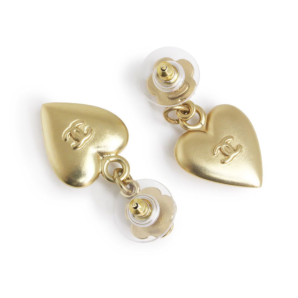 シャネル カメリア ハート ココマーク スイング ピアス ゴールド