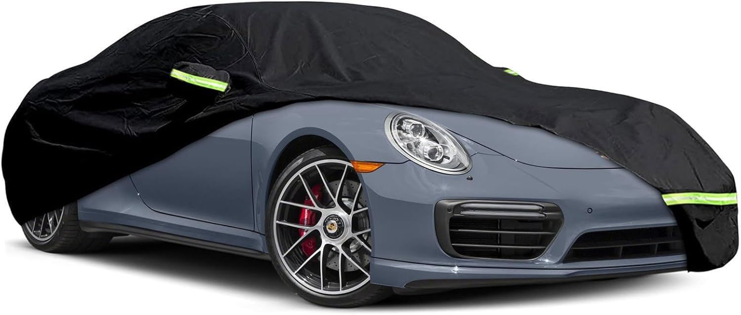 車カバー ボディカバー カーカバー ポルシェ911 991 992 996 997 1998 2025 Carrera 4 S Turbo 車フルカバー 厚手 裏起毛 防水防塵防紫外線 弾力な防風ロープ付き 四季対応 ポルシェ H 10 R 6