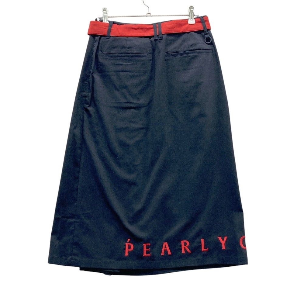 サイズ 0 PEARLY GATES パーリーゲイツ 055-2134312 プリーツ切替 ミドルスカート ロゴ刺繍 ネイビー系 240101532646 ゴルフウェア レディース ストスト