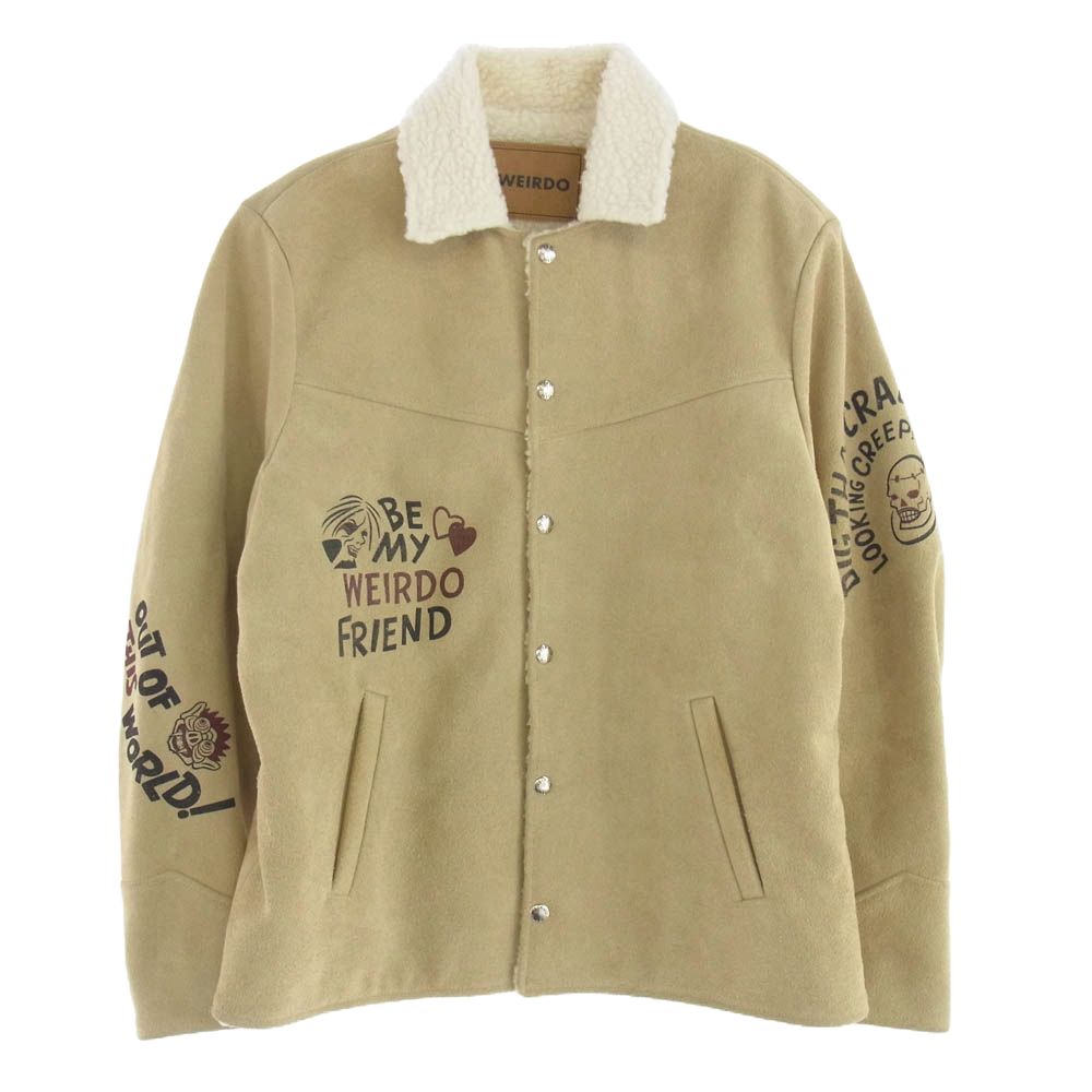 WEIRDO ウィアード WRD-20-AW-03 HEY KIDS RANCH JACKET スエード ランチ ボア ジャケット カーキ系 M【中古】